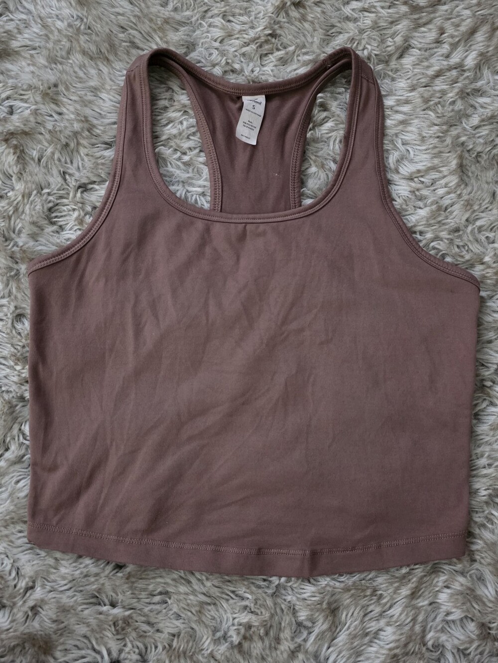 90 Degree By Reflex Mauve Brown Racerback Crop Tank Women's Size Small
